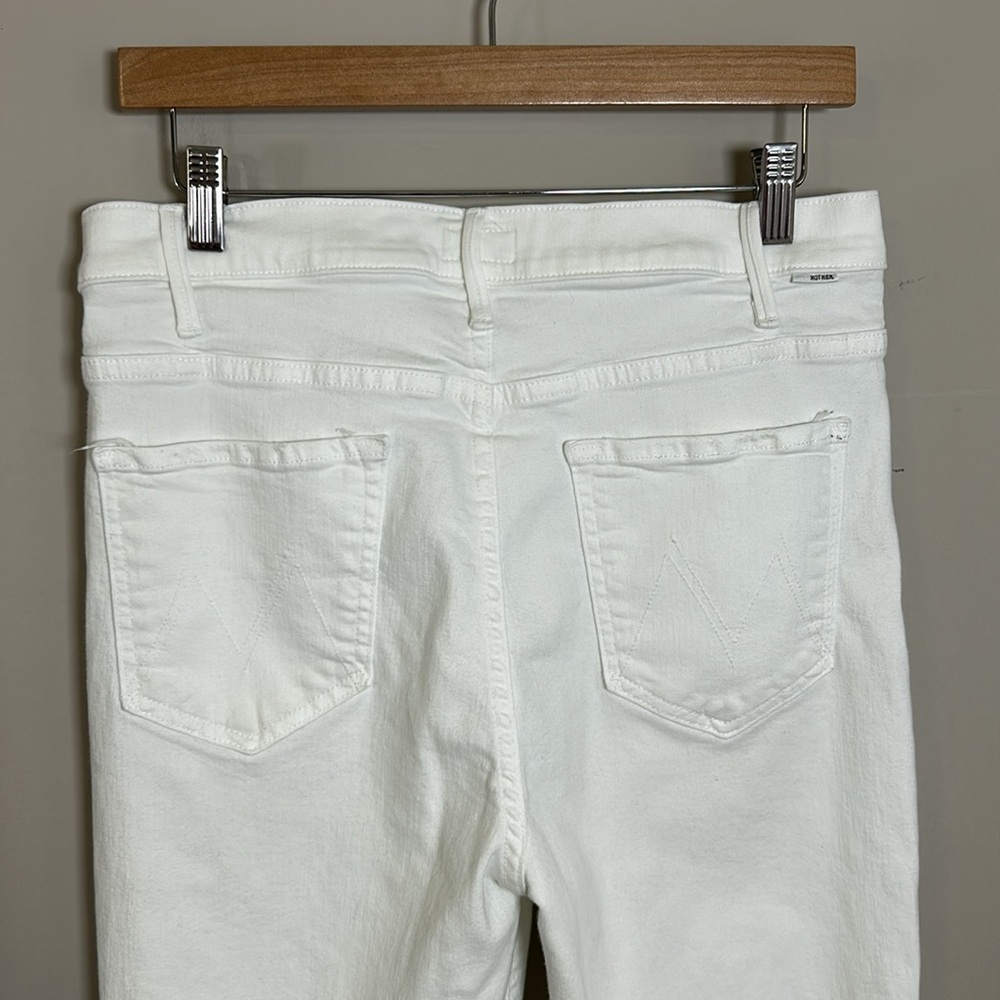 MOTHER The Hustler Ankle Fray Jean Fairest of them All White Sz 32 - Picture 9 of 14